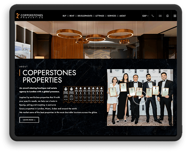 Copperstones Properties screenshot on tablet