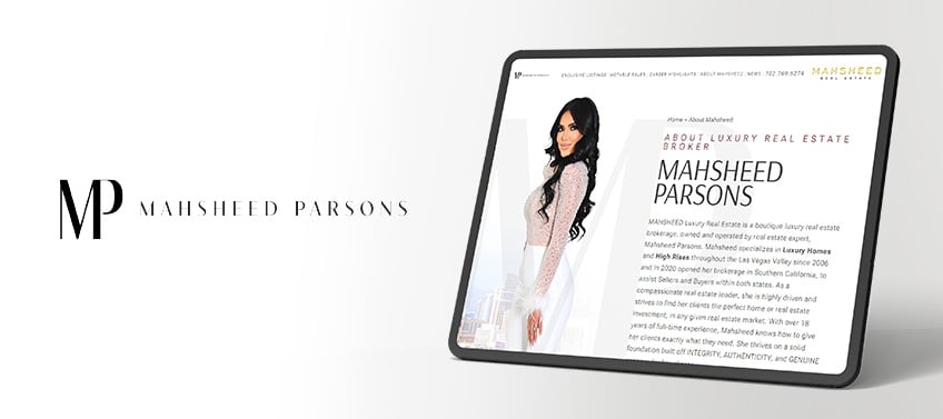 Display of Mahsheed Parsons’ About page featuring her expertise and customized services.