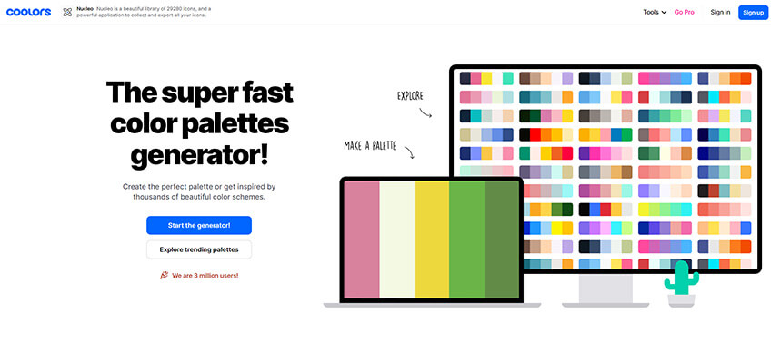 Coolors is an online color palette generator