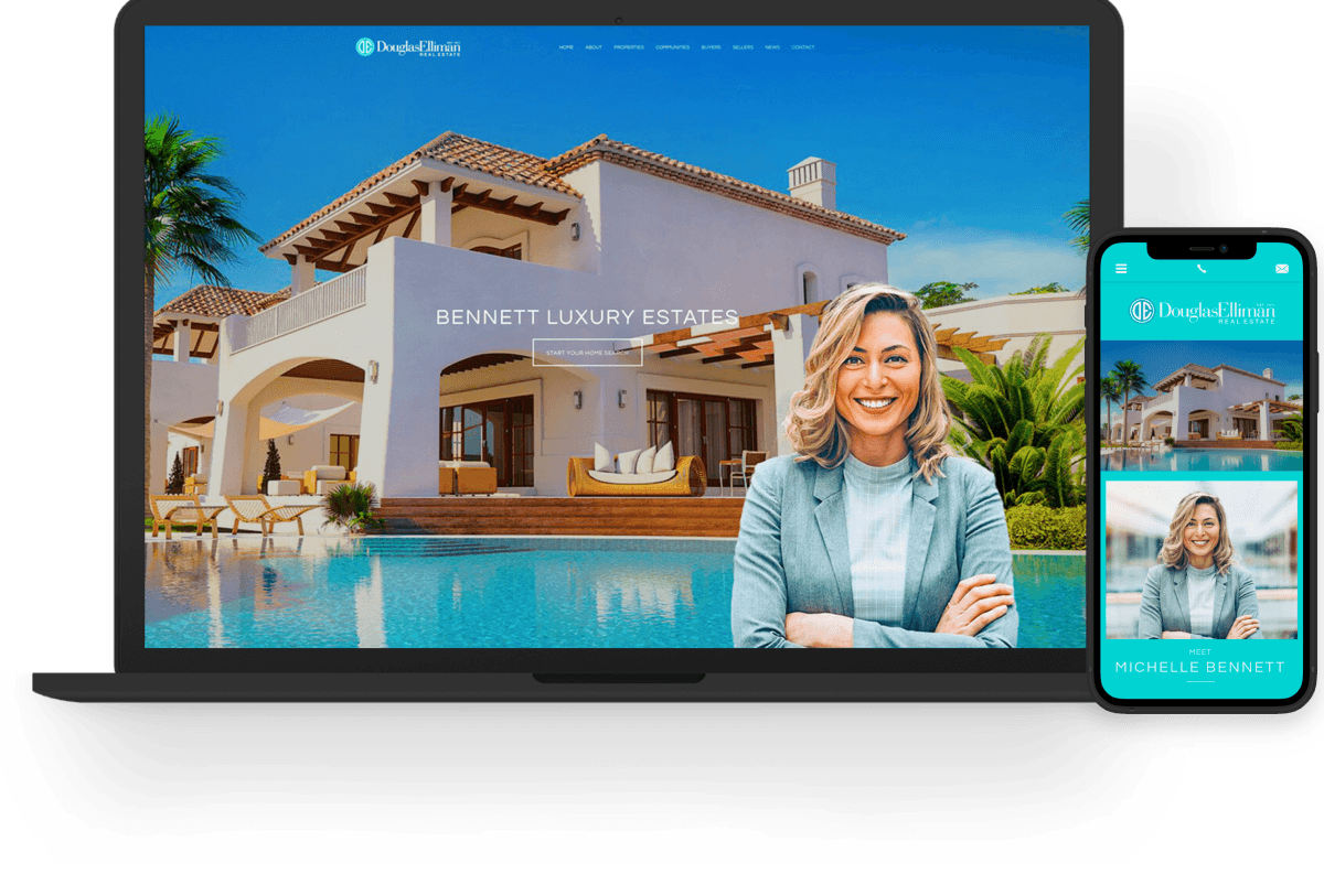 Douglas Elliman Screenshots on laptop and phone