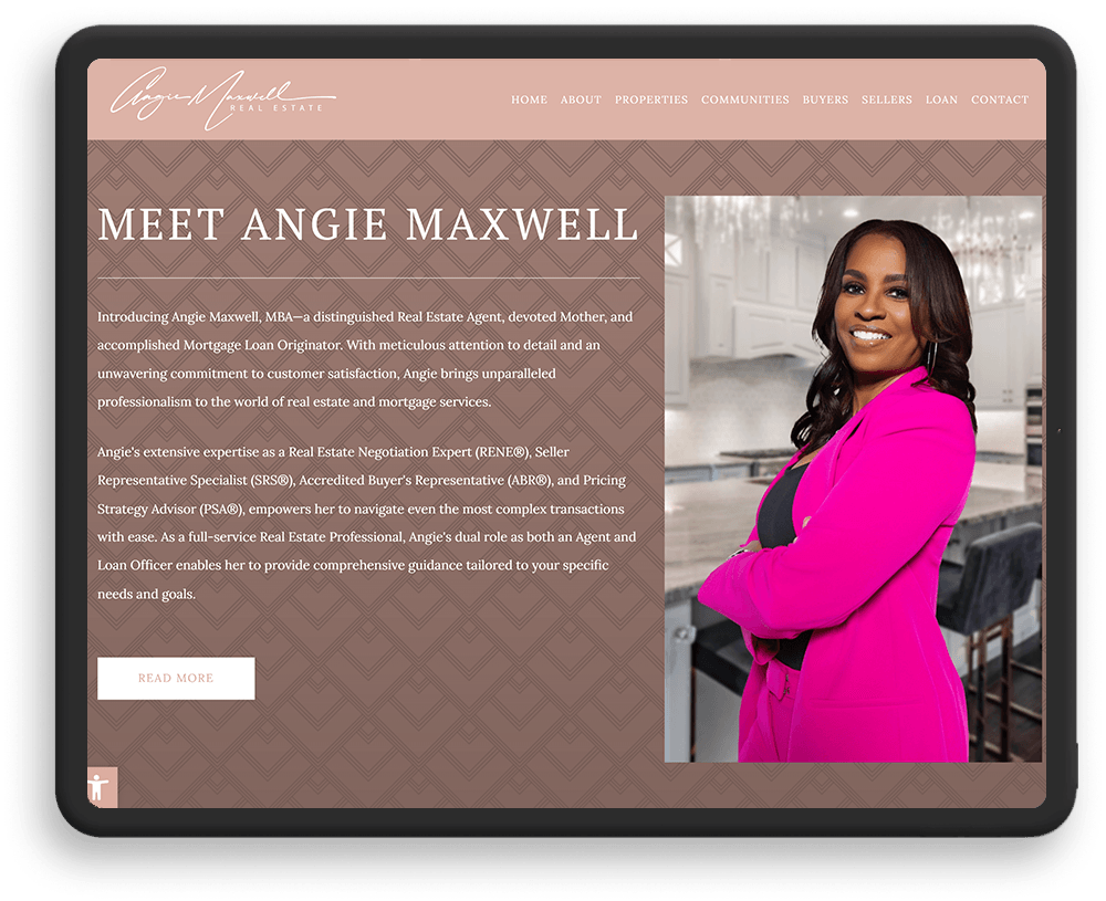 Angie Maxwell screenshot on tablet