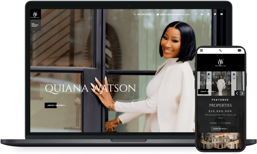 Quiana Watson's website screenshots